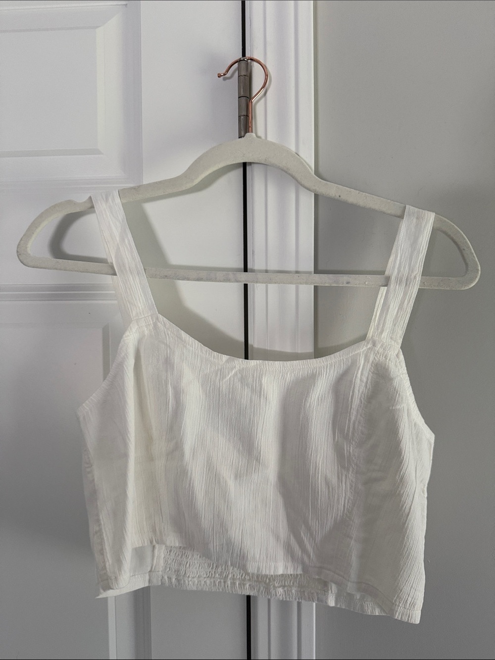 aerie Cream Square-Neck Cropped Tank